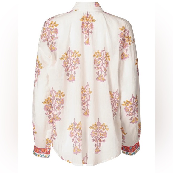 Alix of Bohemia boho Kiki Pastis button down embroidered shirt blouse - Small - Picture 3 of 8
